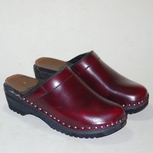 Leather Clogs Troentrop Swedish Slip On Shoes Sz 6
